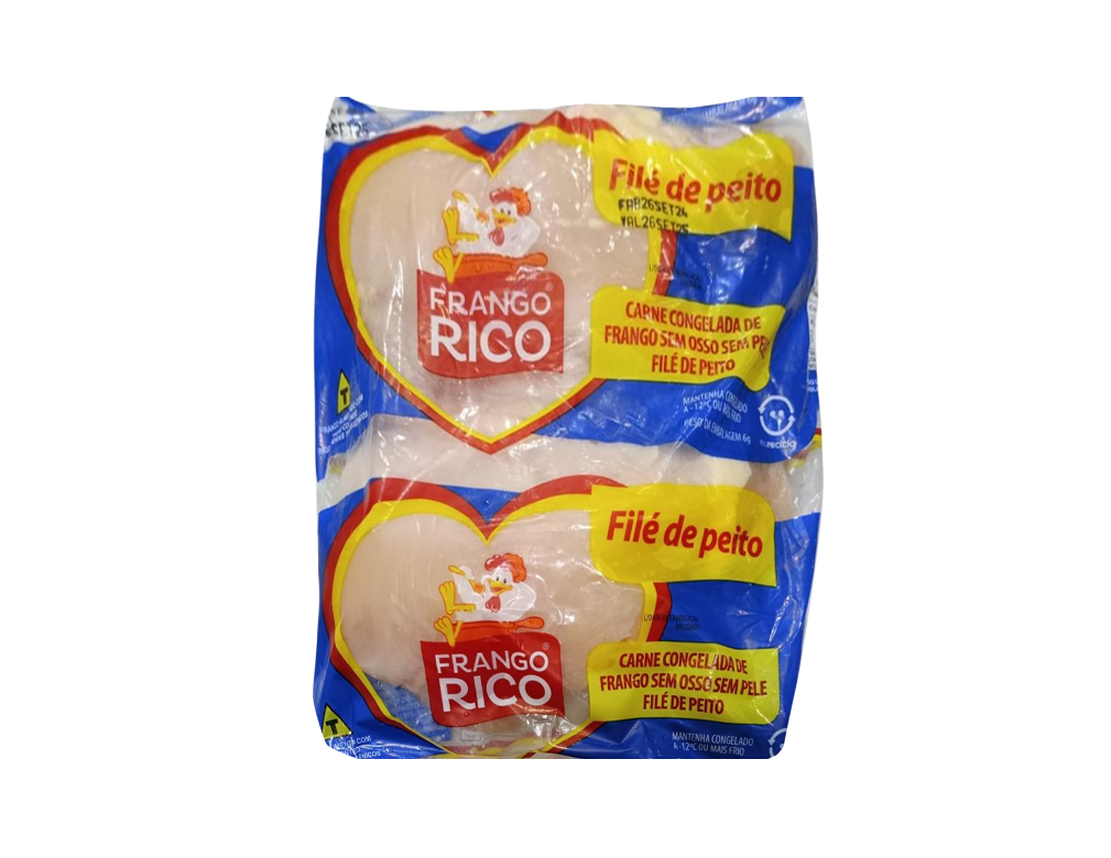 FILÉ DE PEITO DE FRANGO CONGELADO SEM OSSO SEM PELE SEM SASSAMI RICO (CX 20 KG)